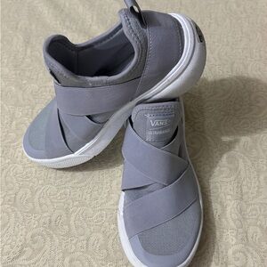 Vans Gray Crisscross Slip-On Sneakers
